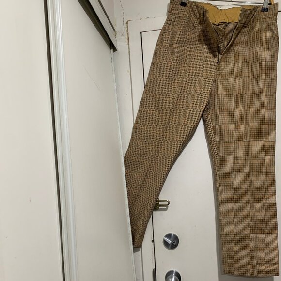 VINTAGE WONDER CREASE WOOL PLAID PANTS ZIE 34 - Picture 1 of 9